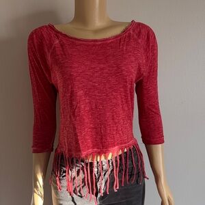H&M Red Fringe Crop Top